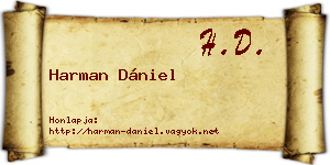 Harman Dániel névjegykártya